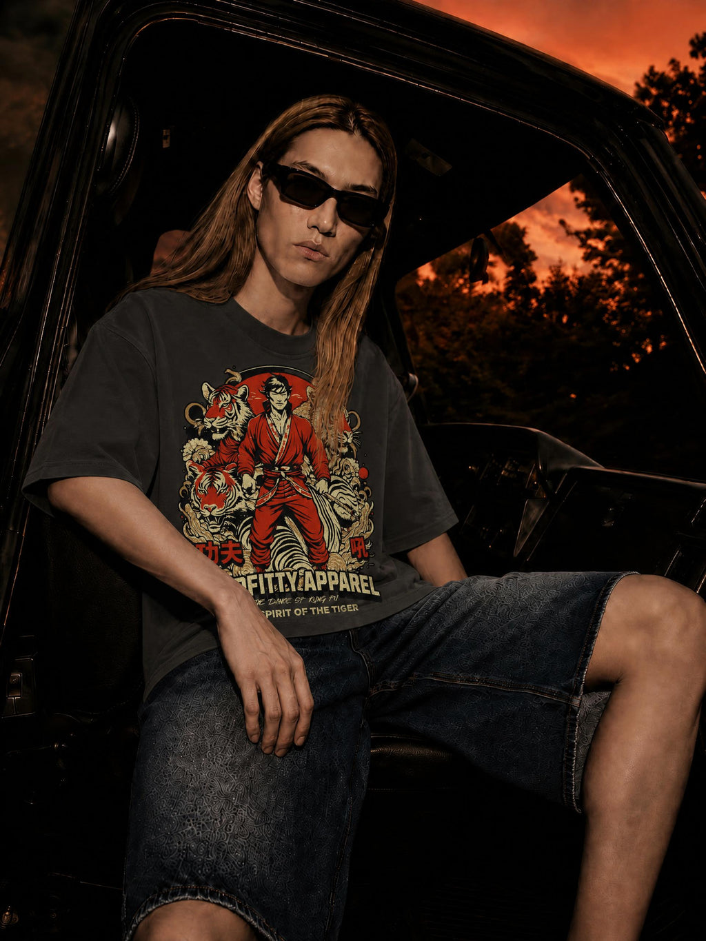 Kung Fu Master - Drop Shoulder Cotton T-Shirt
