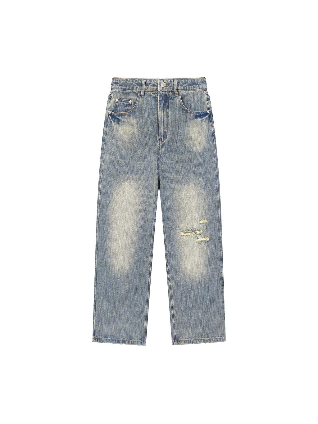 RK0051 - Vintage Wash Distressed Denim Jeans