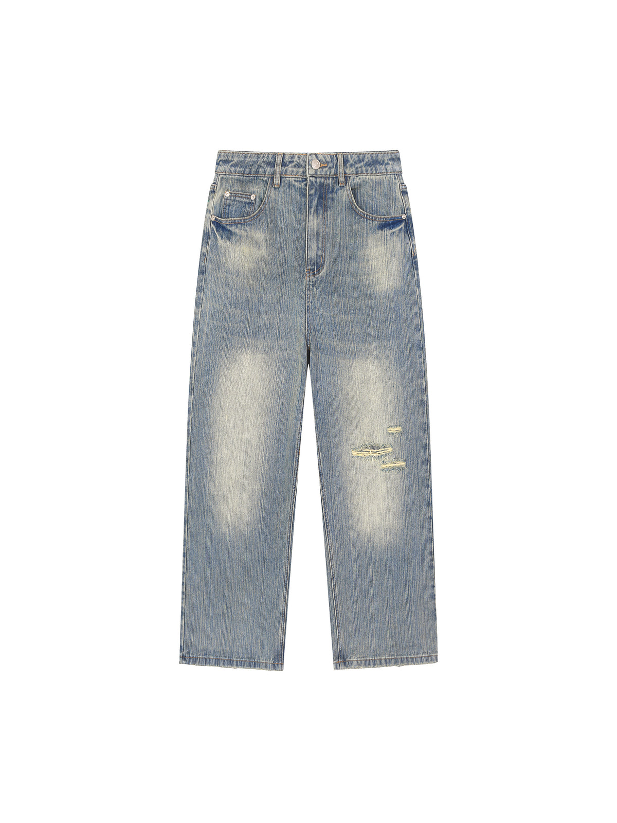 RK0051 - Vintage Wash Distressed Denim Jeans