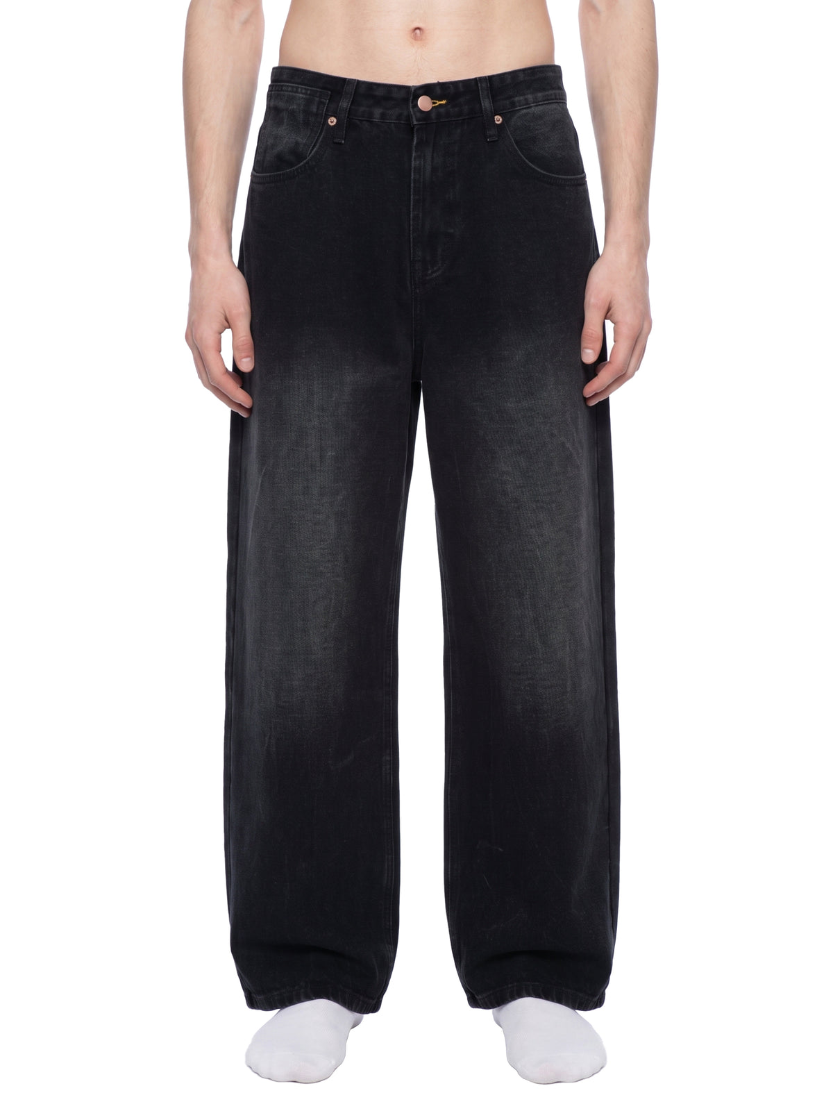 MB0032 - Men's Vintage Wash Wide Leg Jeans