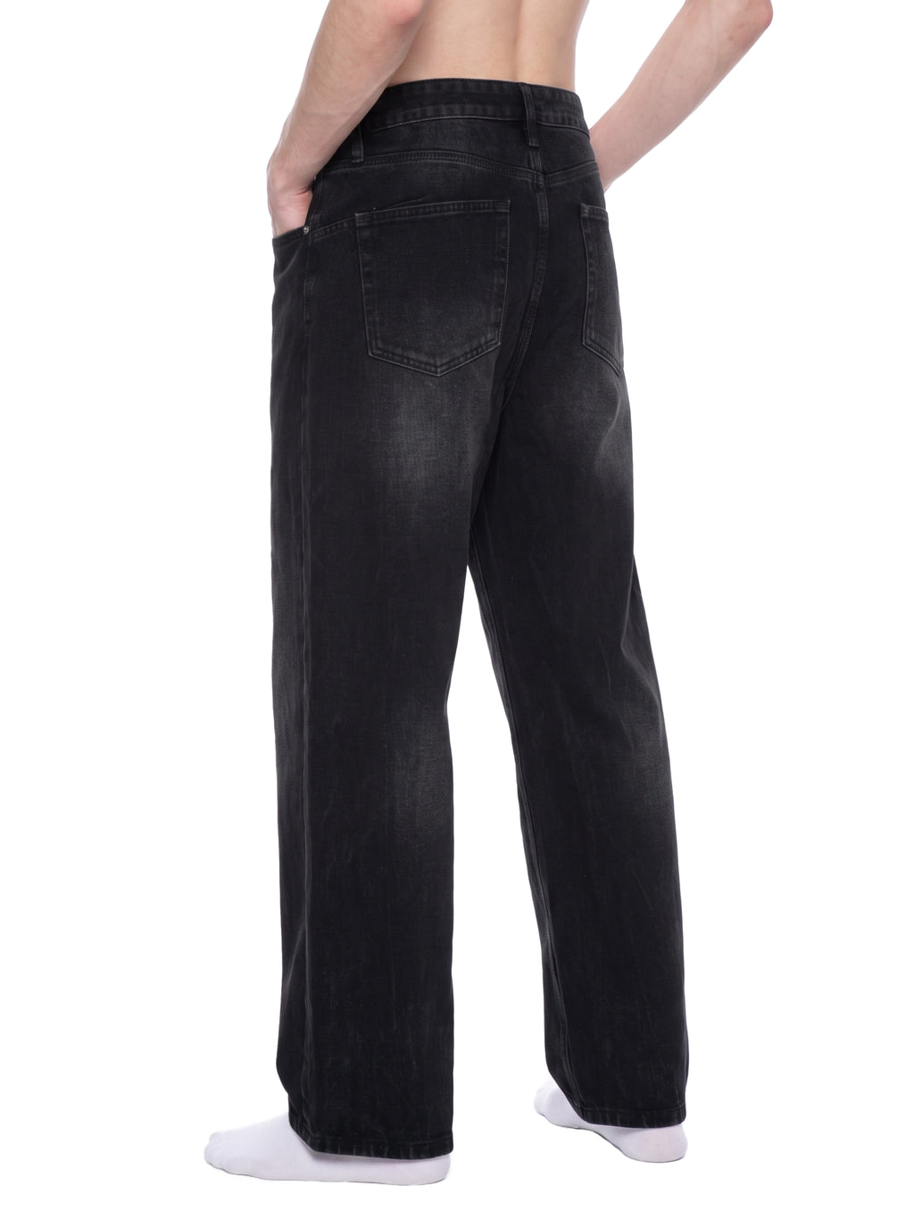 MB0032 - Men's Vintage Wash Wide Leg Jeans
