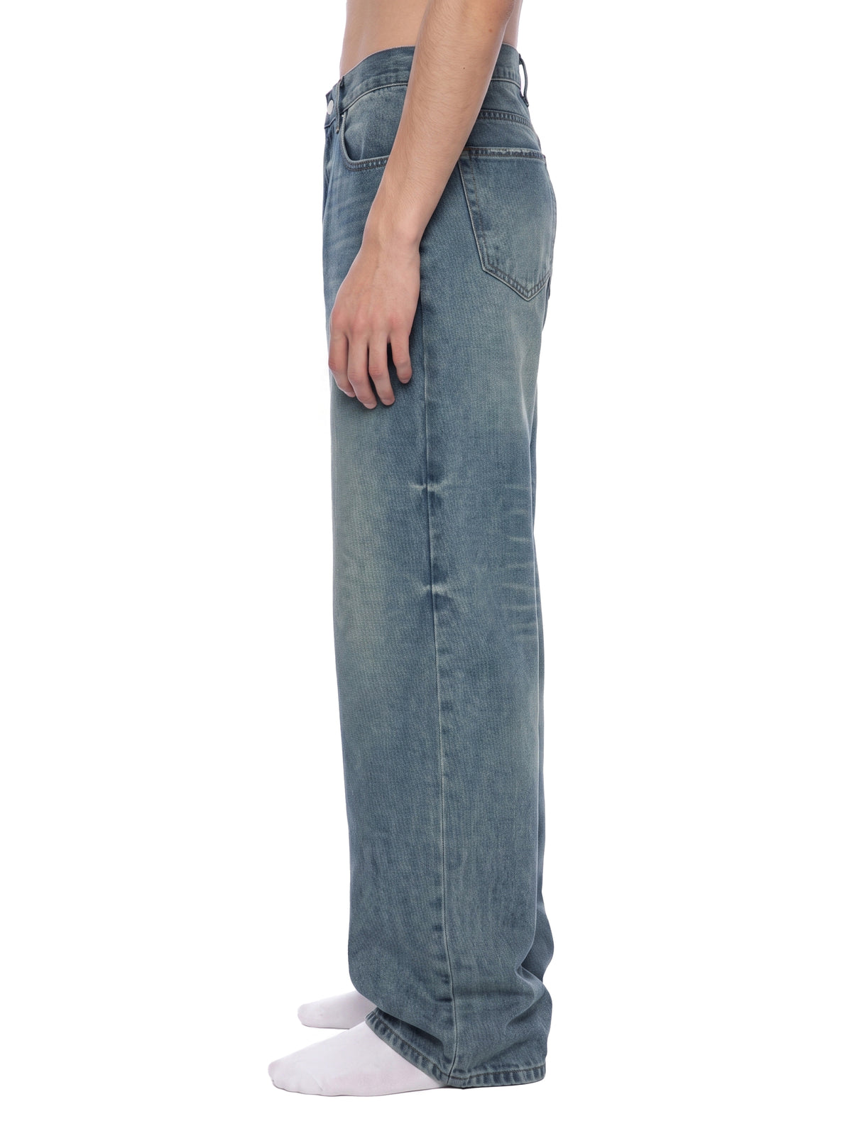 MB0033 - Men’s Vintage Wash Wide Leg Jeans