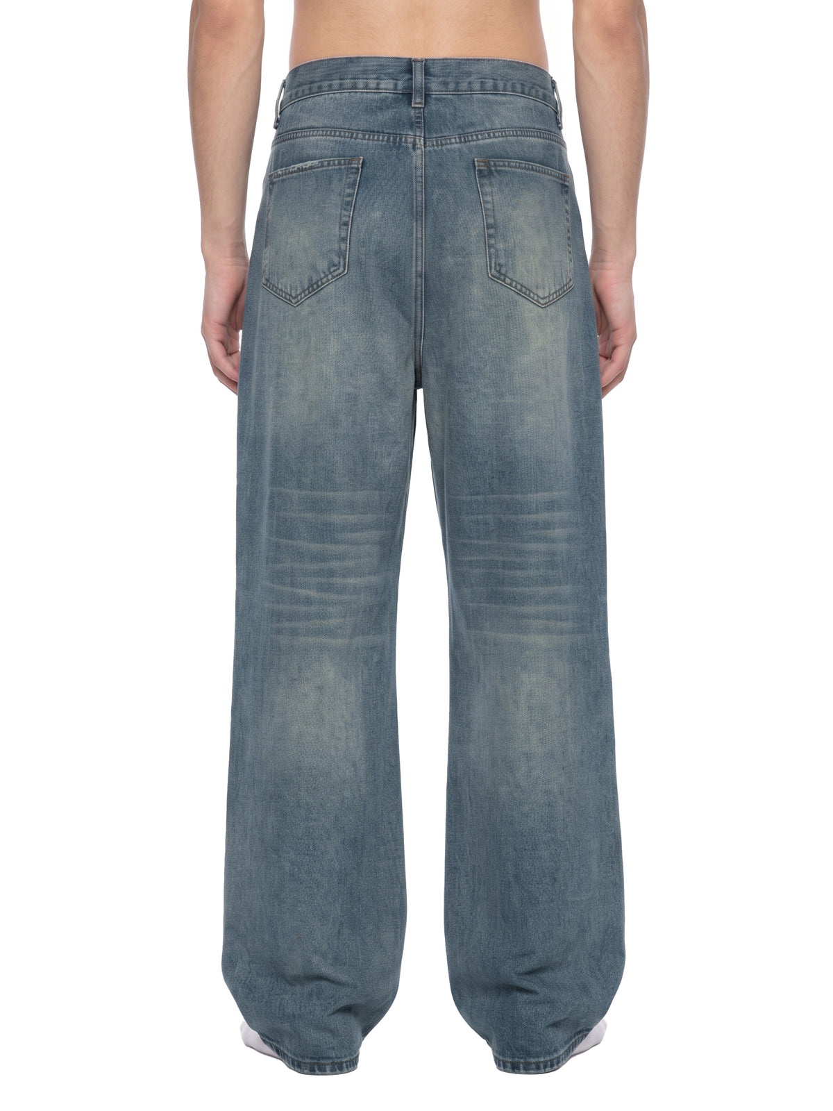 MB0033 - Men’s Vintage Wash Wide Leg Jeans