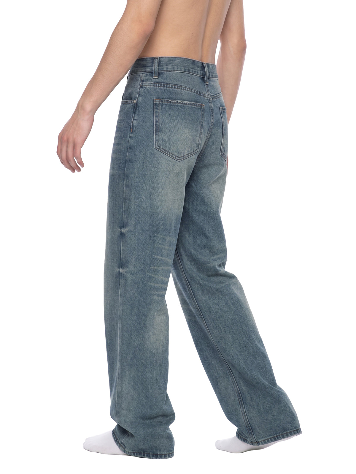 MB0033 - Men’s Vintage Wash Wide Leg Jeans