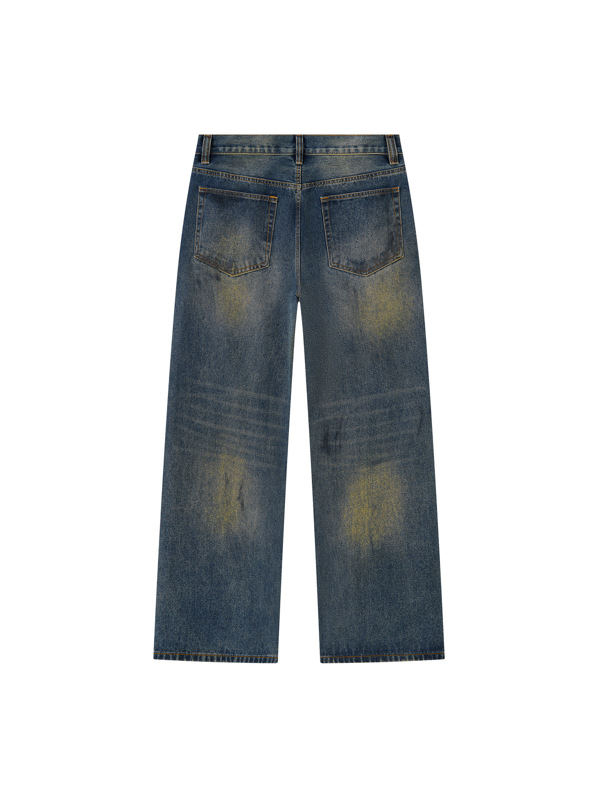 MB0034 - Men's Vintage Wash Wide Leg Denim Jeans