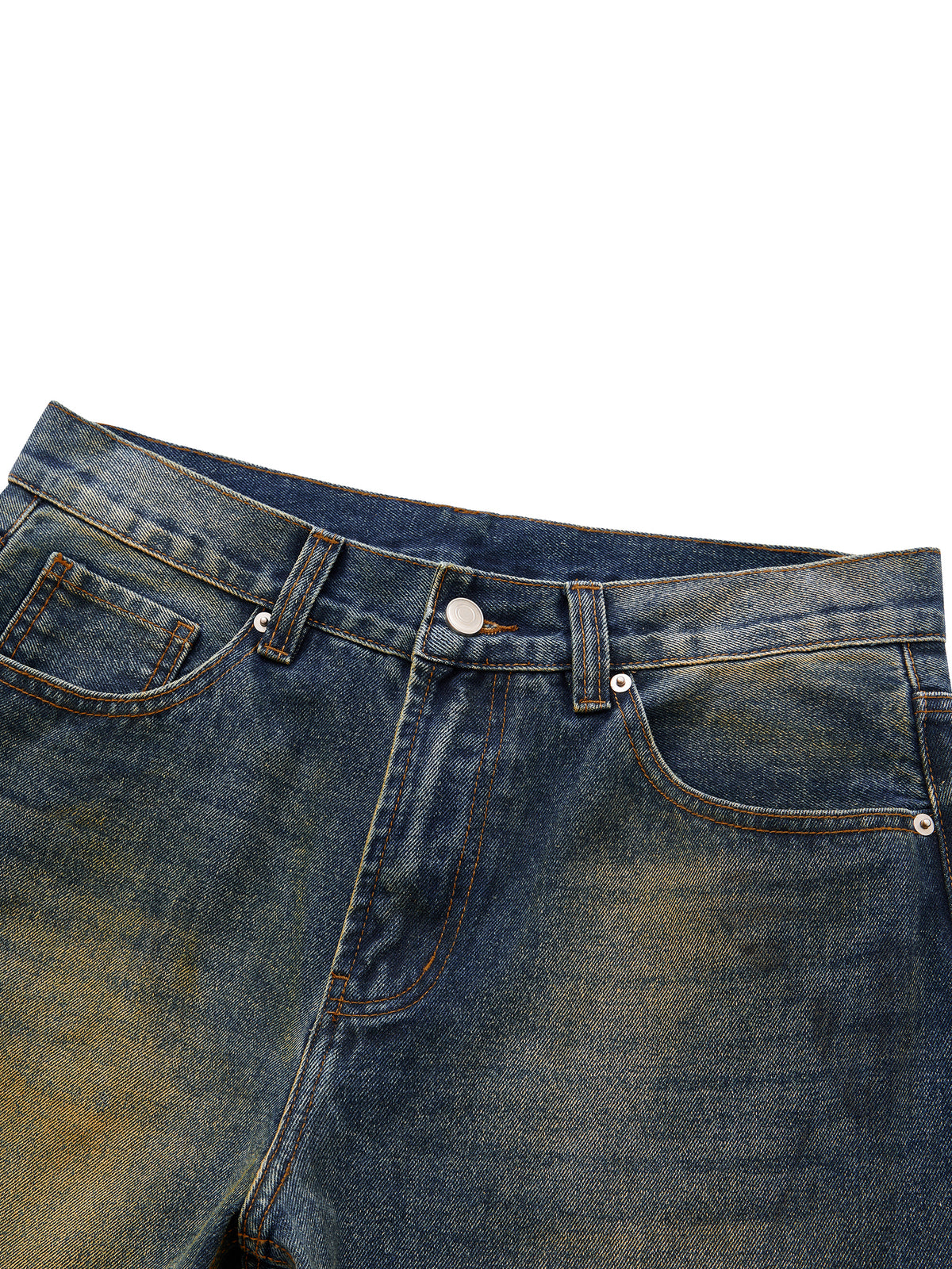 MB0034 - Men's Vintage Wash Wide Leg Denim Jeans