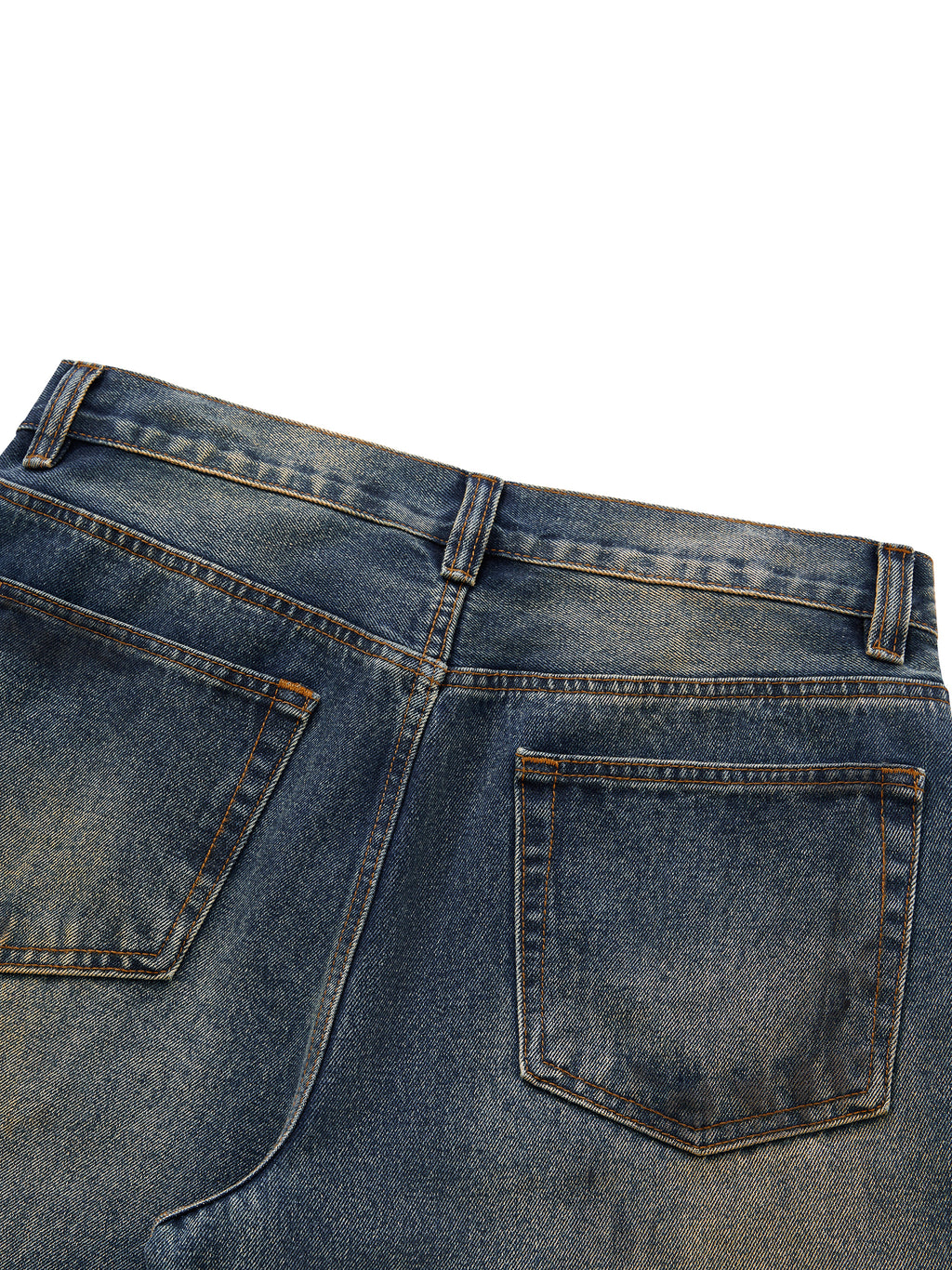 MB0034 - Men's Vintage Wash Wide Leg Denim Jeans