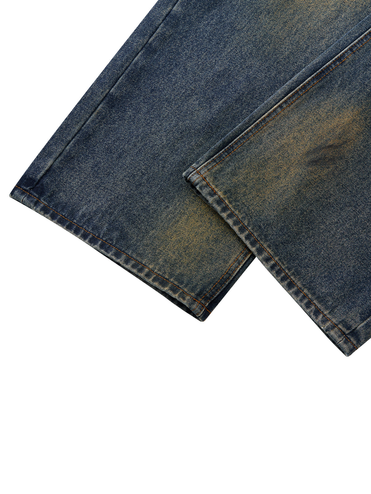 MB0034 - Men's Vintage Wash Wide Leg Denim Jeans
