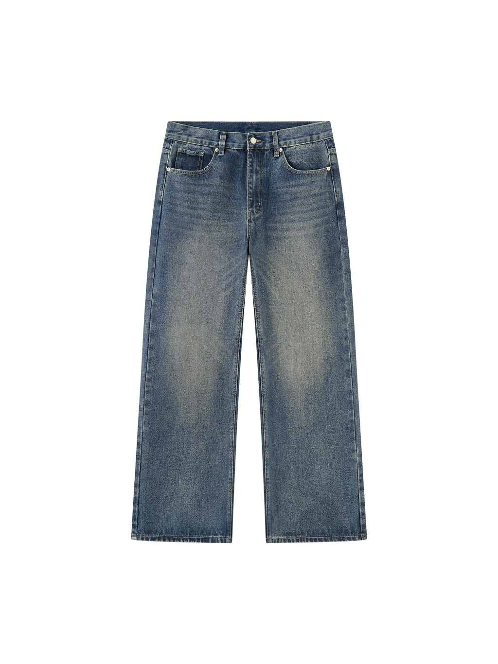 MB0037 - Men’s Vintage Wash Straight Leg Denim Jeans