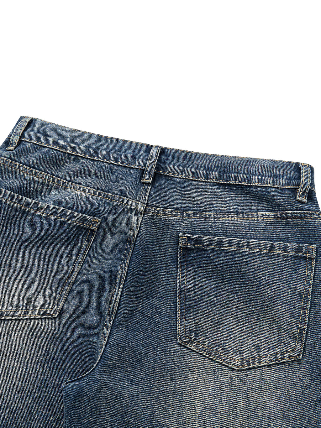 MB0037 - Men’s Vintage Wash Straight Leg Denim Jeans