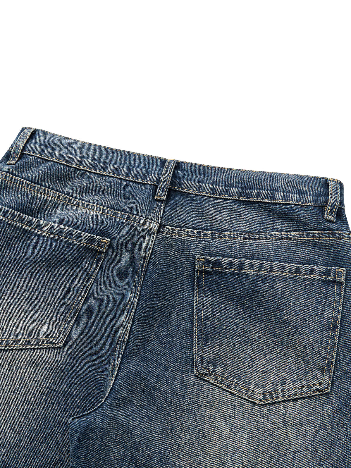 MB0037 - Men’s Vintage Wash Straight Leg Denim Jeans