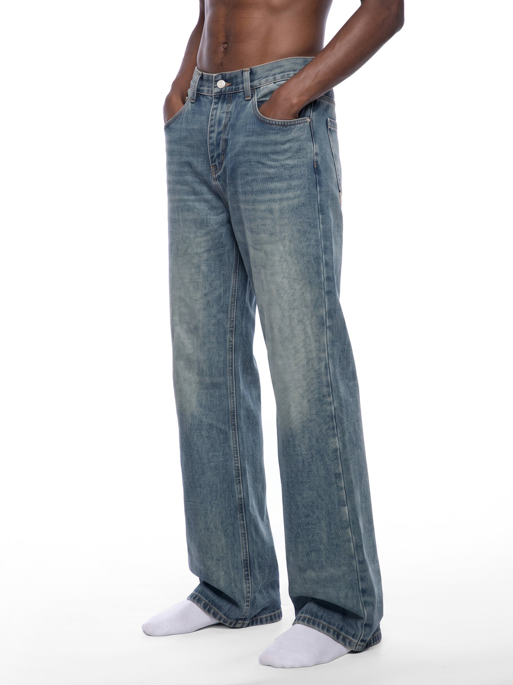 MB0038 - Men's Vintage Wash Denim Jeans